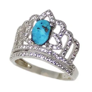 انگشتر نقره زنانه مدل فیروزه نیشابوری کد 12000