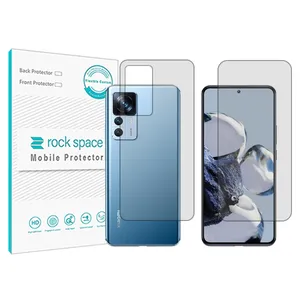 Rockspace transparent screen protector HyGEL model suitable for Xiaomi 12T Pro mobile phone along with the back of the phone