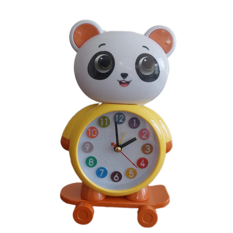 ساعت رومیزی کودک مدل آلارم دار فانتزی طرح پاندای اسکیتی کد 002