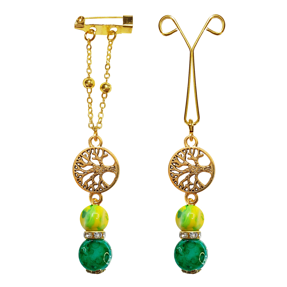 ست گیره روسری و سنجاق سینه زنانه مدل درخت زندگی