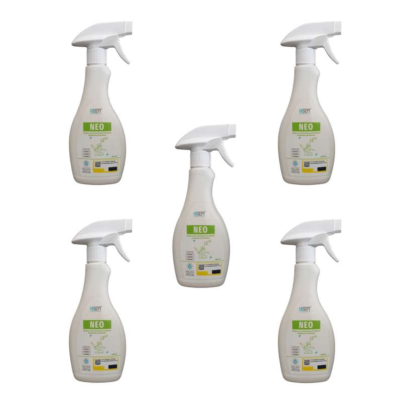 محلول ضدعفونی کننده به بان شیمی مدل هایسپت نئو حجم 500 میلی لیتر مجموعه 5 عددی