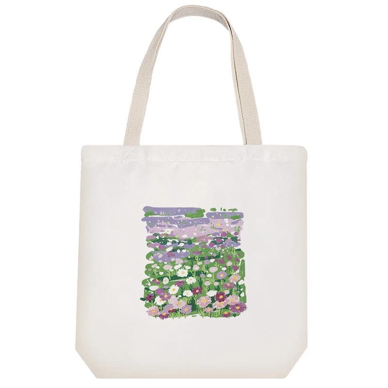 ساک خرید خندالو مدل دشت گل های بنفش کد H1931