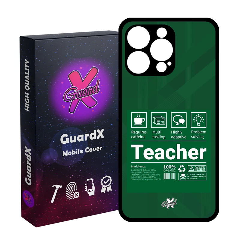 کاور گارد ایکس طرح معلم مدل قاب Glass10537 مناسب برای گوشی موبایل اپل iPhone 15 Pro Max
