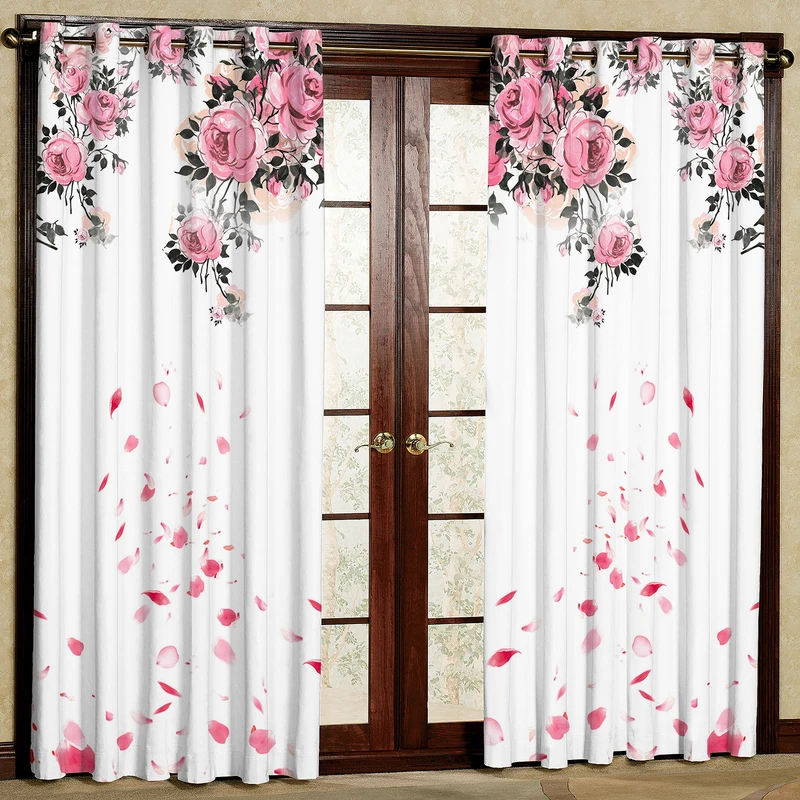 پرده مدل مخمل پانچی طرح گل کد 1087T2 سایز 200x140 سانتی متر