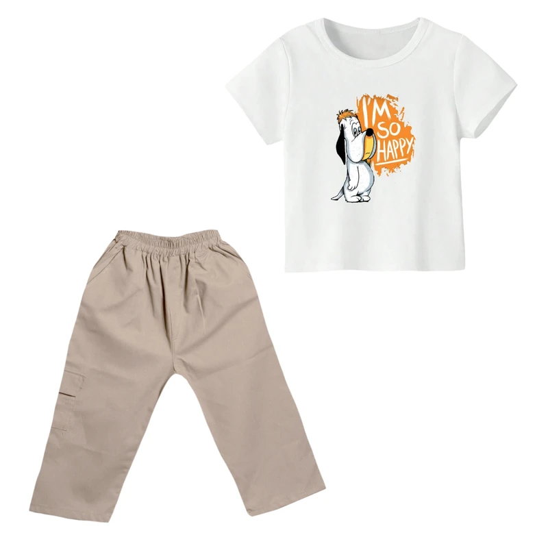 ست تی شرت و شلوارک پسرانه مدل سگ کد ۵