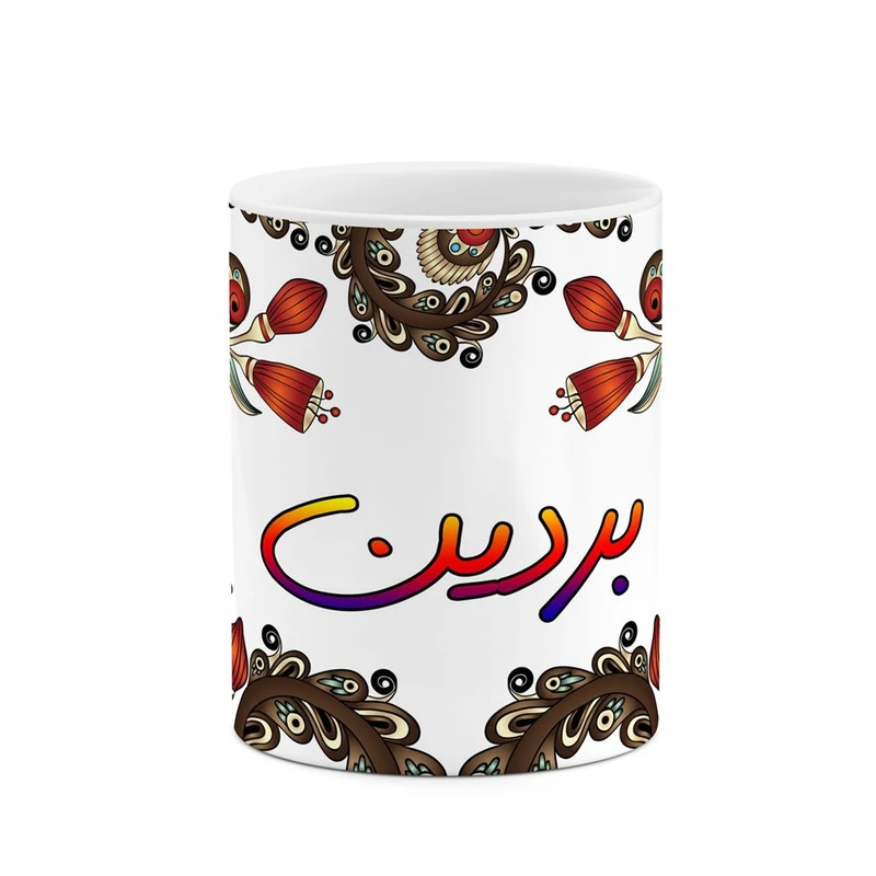 ماگ کاکتی مدل اسم بردین طرح سنتی گل و بته کد mgh44137