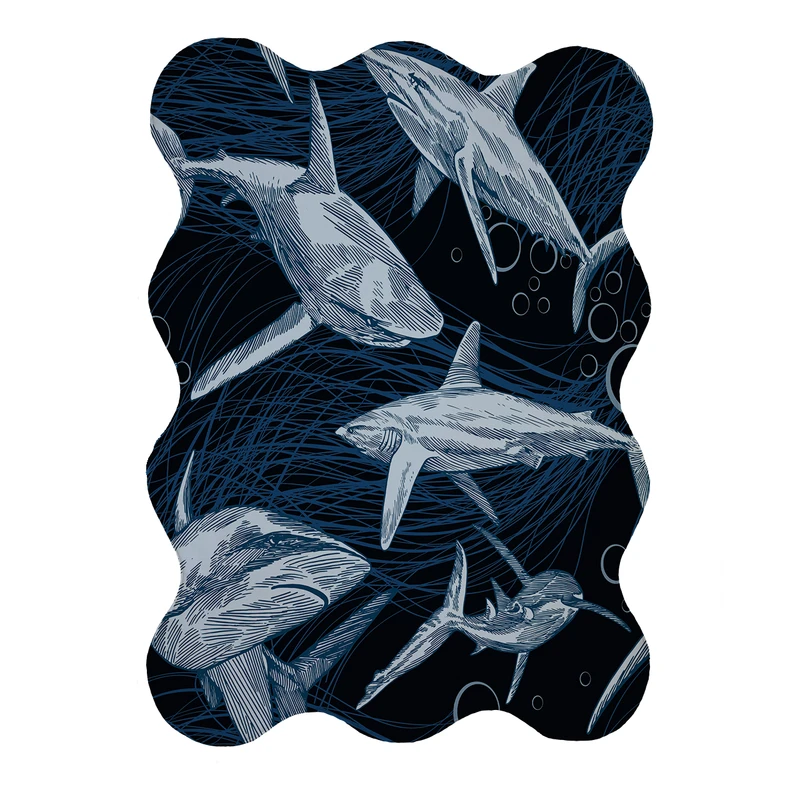 پادری مدل دالبر طرح کوسه کد 9168 سایز 80x110 سانتی متر 