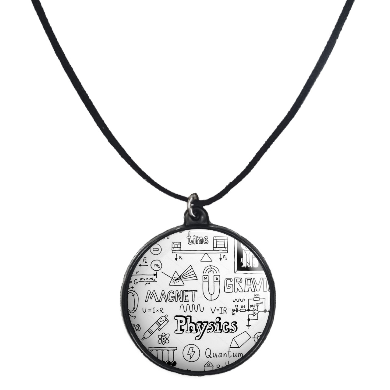گردنبند پرمانه طرح ریاضی و فیزیک کد pmb.3195 مدل دو طرفه