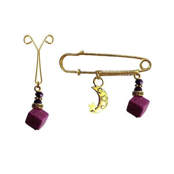 ست گیره روسری و سنجاق سینه زنانه مدل شایسته 08