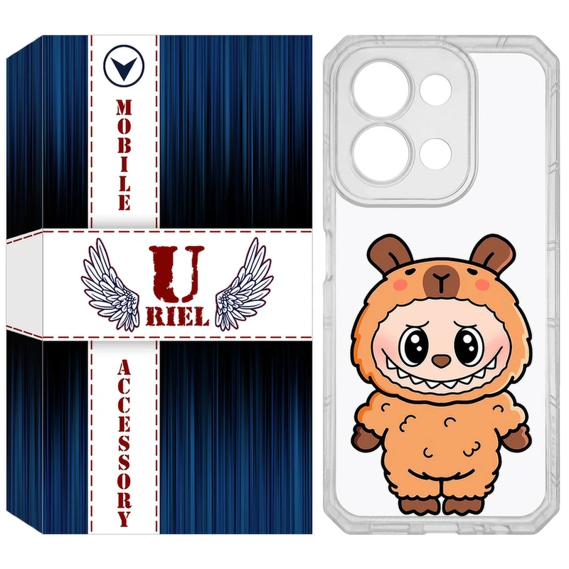 کاور یوریل مدل Clear کد 110 طرح لبوبو Labubu مناسب برای گوشی موبایل شیائومی Redmi 15C 4G