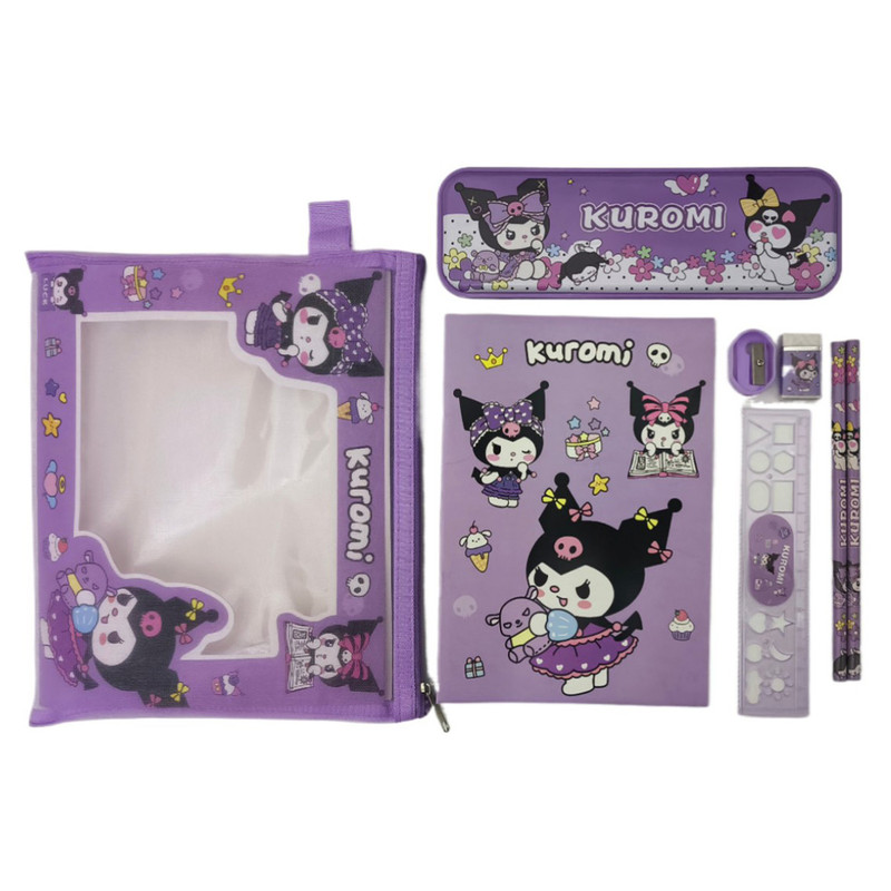 بسته لوازم تحریر مدل کرومی و گروه سانیرو کد 7214 مجموعه 8 عددی