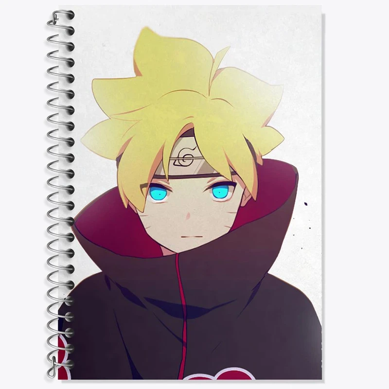 دفتر زبان 50 برگ خندالو مدل دو خط طرح بوروتو اوزوماکی انیمه ناروتو Naruto کد 11225