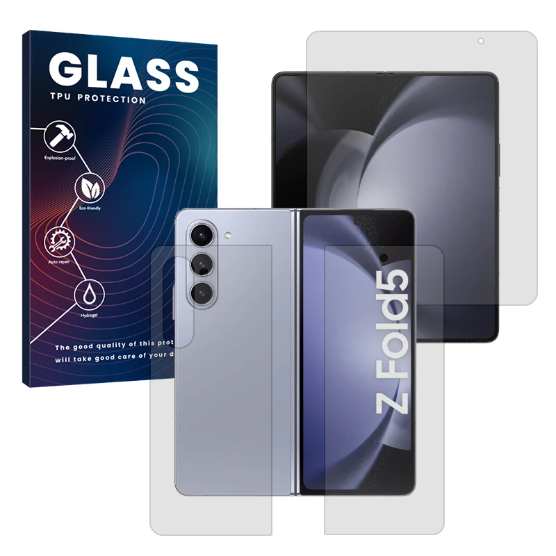 محافظ صفحه نمایش مات گلس مدل Resistant مناسب برای گوشی موبایل سامسونگ Galaxy Z Fold 5 به همراه محافظ پشت گوشی