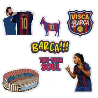 استیکر لپ تاپ طرح بارسلونا مجموعه ۷ عددی