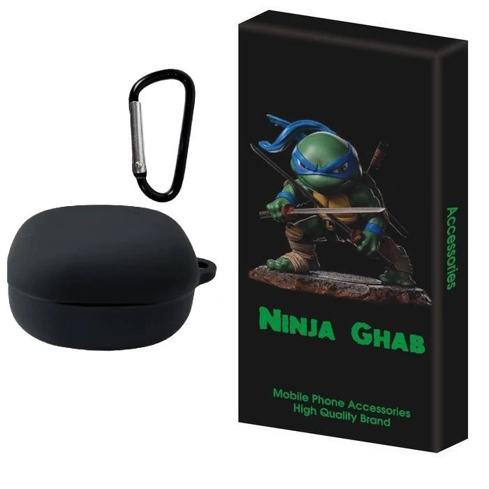 کاور نینجا قاب مدل سیلیکون مناسب برای کیس هدفون بی سیم سامسونگ Galaxy Buds Live به همراه قلاب