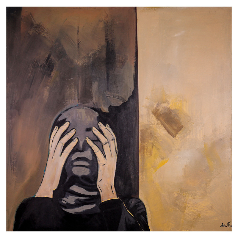 تابلو نقاشی اکرلیک طرح زن کد 010