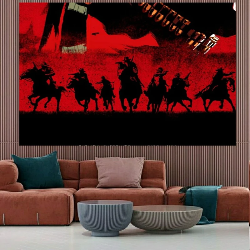 پوستر پارچه ای طرح گیم ردد- RED DEAD مدل SDP6410