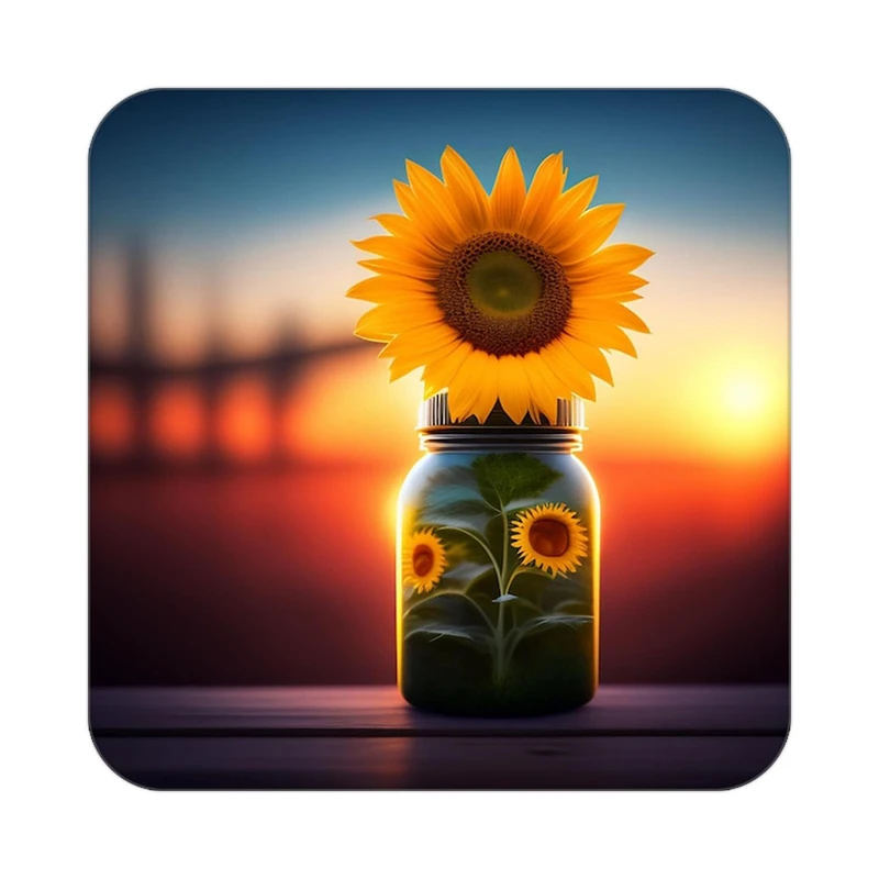 زیر لیوانی کاکتی طرح گل مدل mp18008