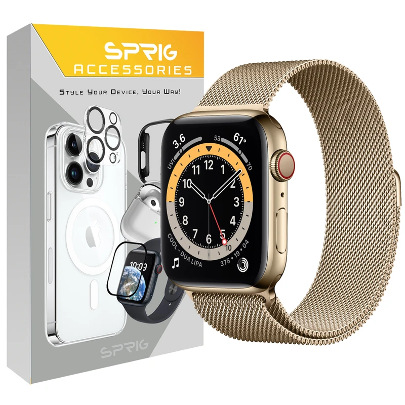 بند اسپریگ مدل Milanese مناسب برای اپل واچ SE 2022 44mm