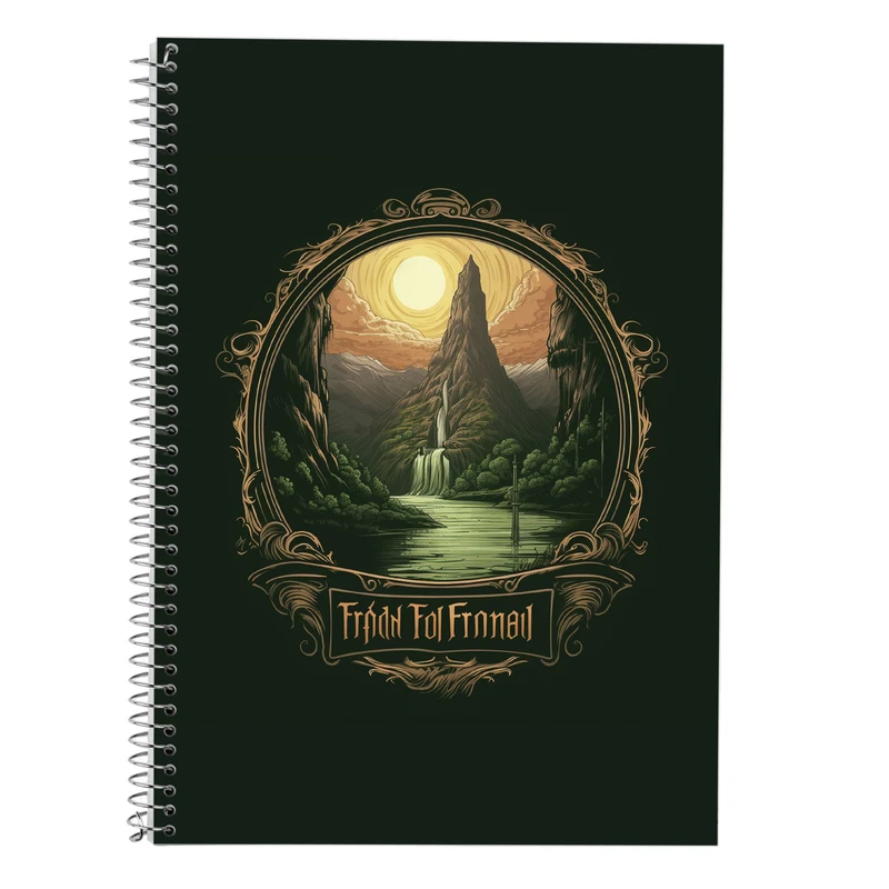 دفتر زبان 50 برگ مدوپد مدل دوخط طرح ارباب حلقه ها The Lord of the Rings کد DF3035