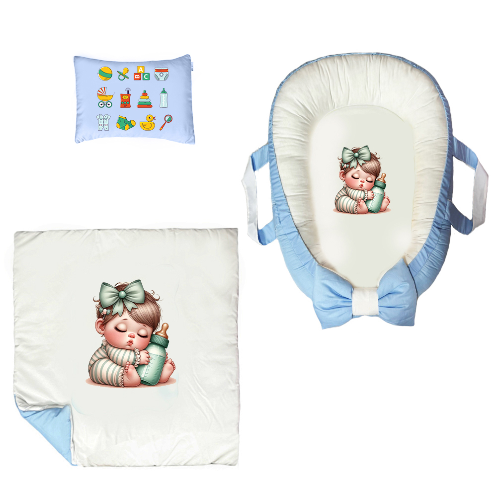سرویس خواب 3 تکه نوزاد پادآفرین مدل گارد محافظ طرح دخترانه کد PG070
