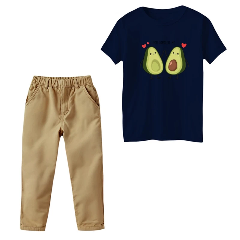 ست تی‌شرت و شلوار پسرانه مدل دو آووکادو