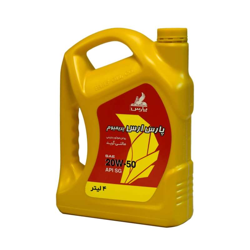 روغن موتور خودرو بنزینی نفت پارس مدل ارس پریمیوم SG 20W-50 حجم 4 لیتر