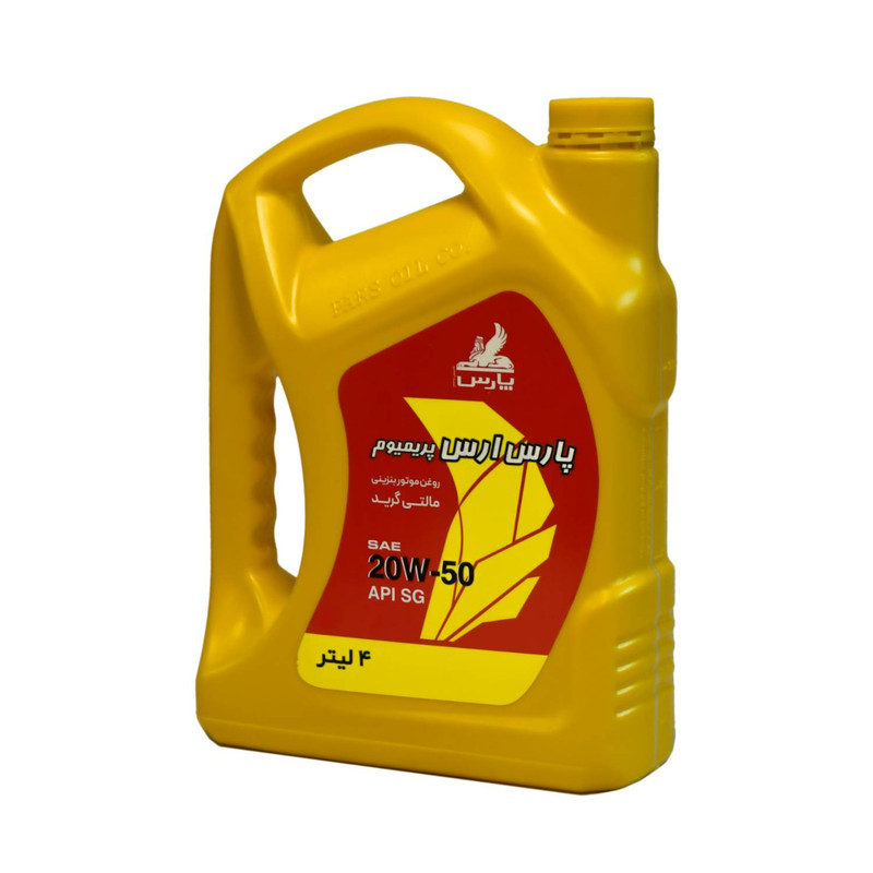 روغن موتور خودرو بنزینی نفت پارس مدل ارس پریمیوم SG 20W-50 حجم 4 لیتر