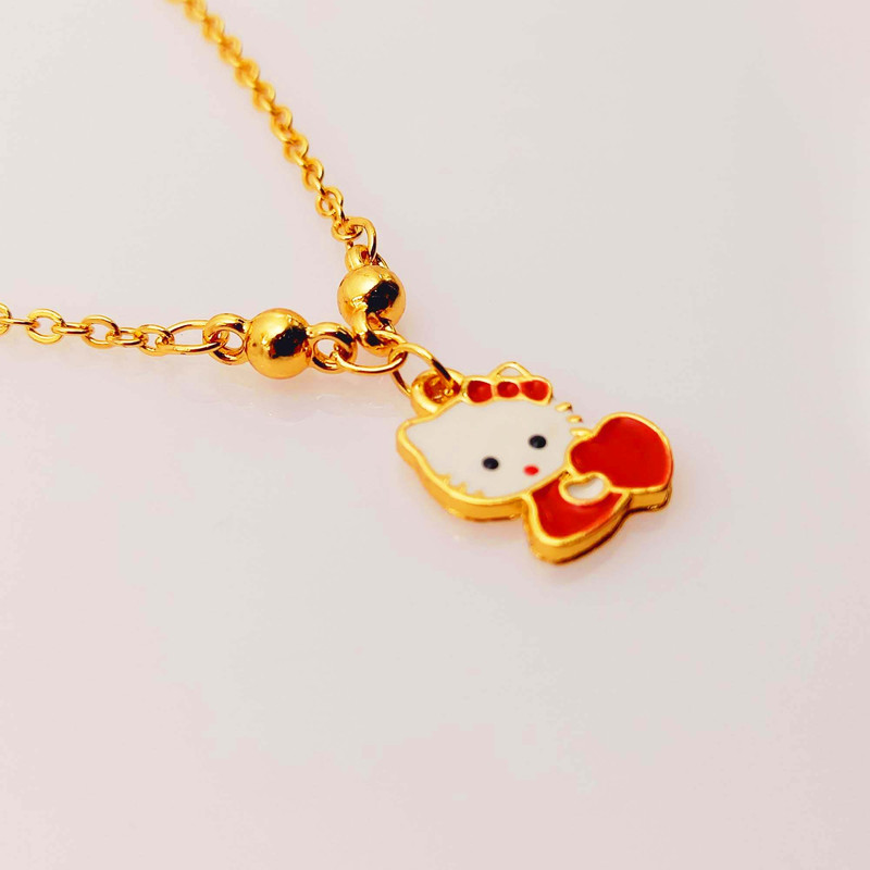 گردنبند دخترانه مدل کیتی طرح گربه و قلب کد 644GAD گردنبند دخترانه مدل کیتی طرح گربه و قلب کد 644GAD