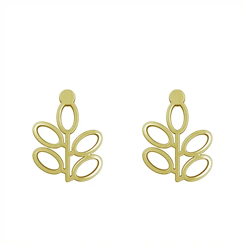 گوشواره طلا 18 عیار زنانه مدوپد مدل برگ کد GA1-16008