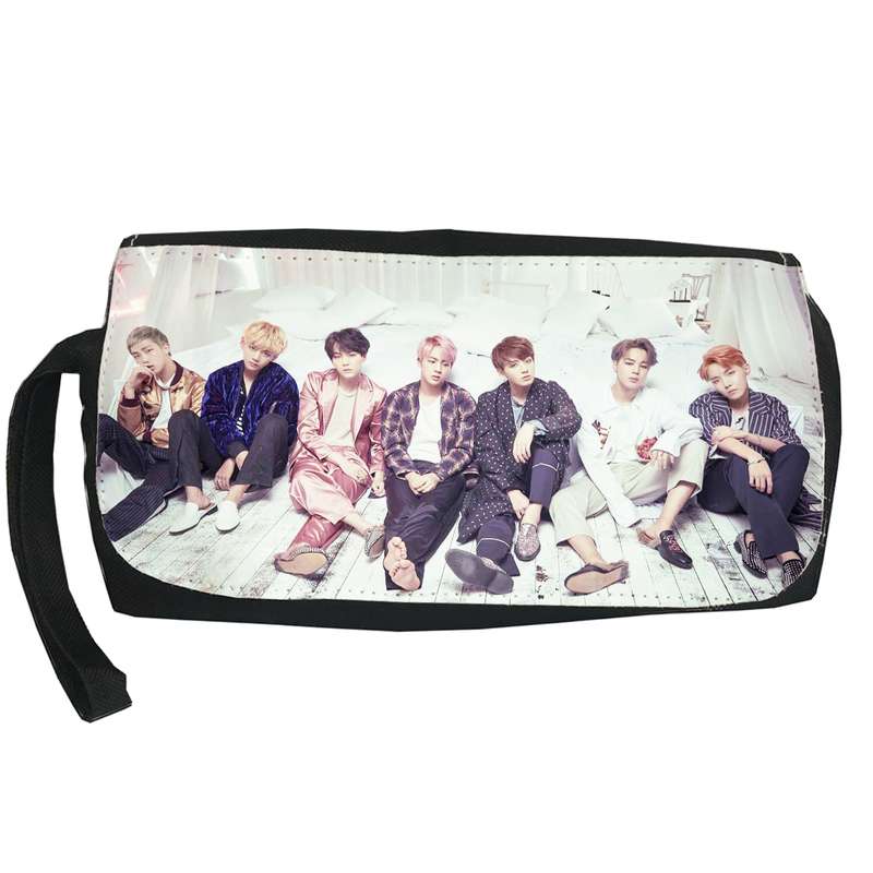کیف لوازم آرایش دخترانه  طرح BTS بی تی اس Lb12