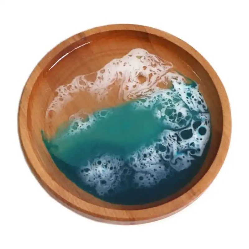 بشقاب چوبی مدل H300 طرح دریا