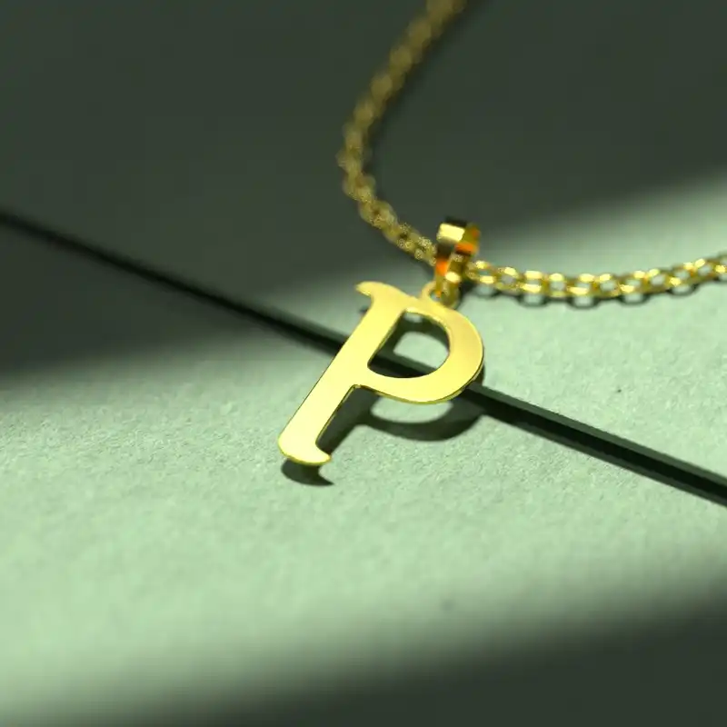 گردنبند طلا 18 عیار زنانه مدوپد مدل حرف P کد H3-1-1328