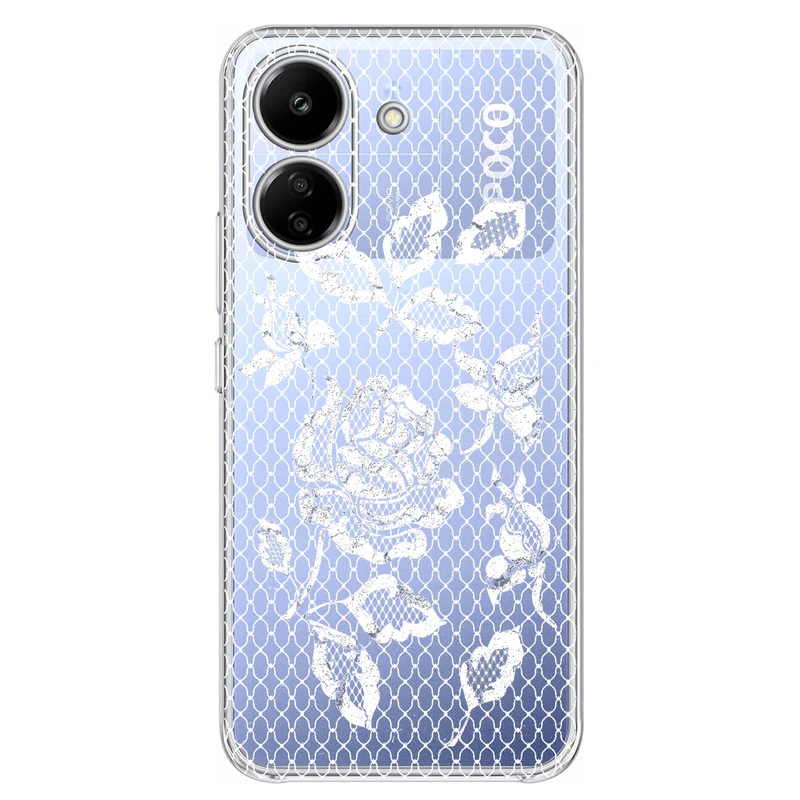 کاور مگافون طرح گل مدل C43-W مناسب برای گوشی موبایل شیائومی Redmi 13C 4G  
