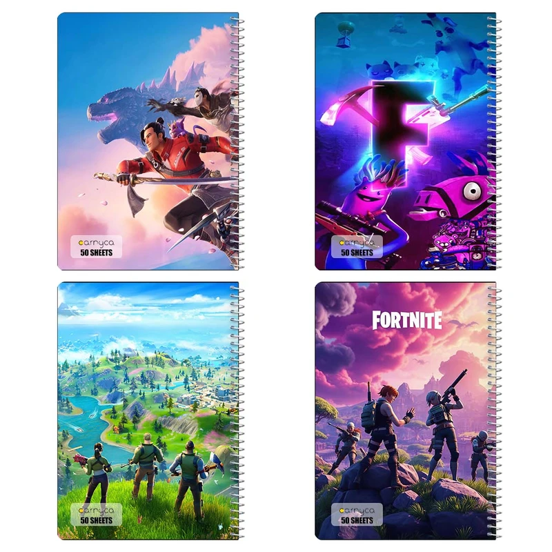 دفتر نقاشي 50 برگ کارنيکا طرح فورتنایت Fortnite کد 35968 مجموعه 4 عددی