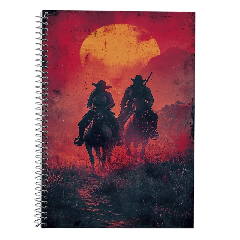 دفتر زبان 50 برگ مدوپد مدل دو خط طرح رد دد red dead کد DF13506