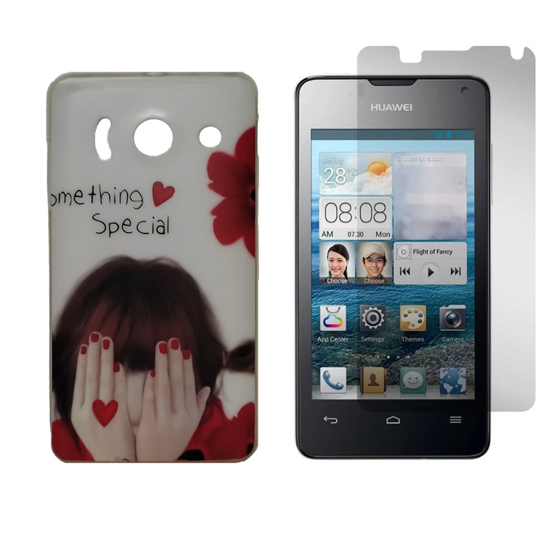 کاور طرح دختر کد 05 مناسب برای گوشی موبایل هوآوی Ascend Y300 به همراه محافظ صفحه نمایش