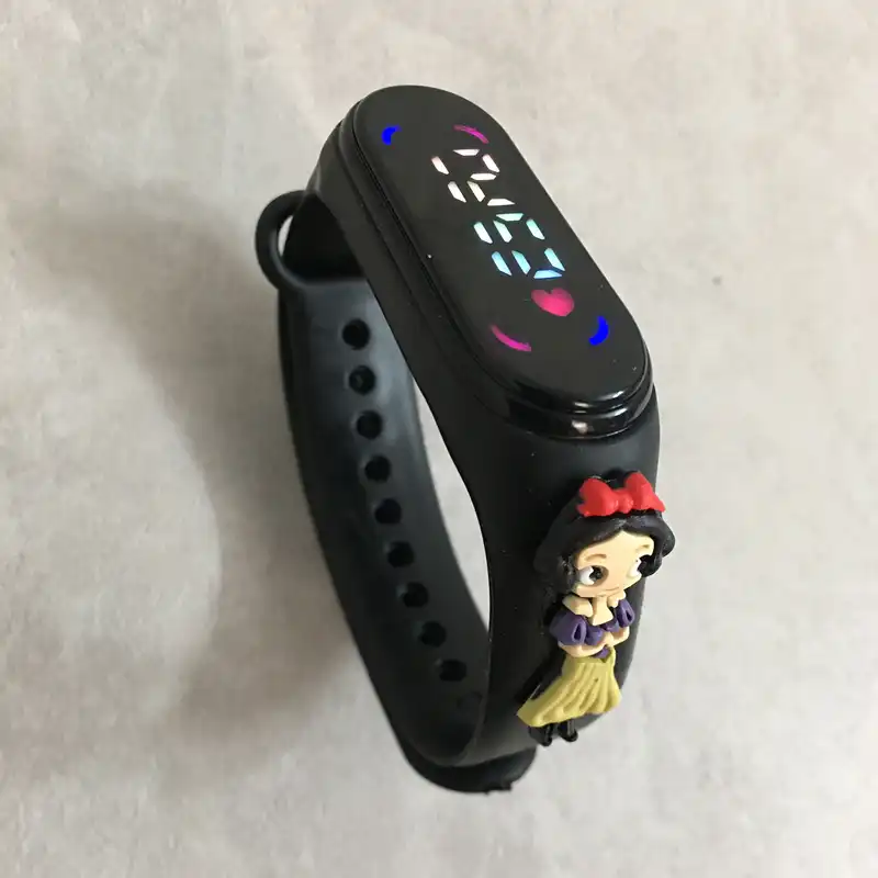 ساعت مچی دیجیتال دخترانه مدل ضداب سیلیکونی LED طرح سفید برفی کد S G