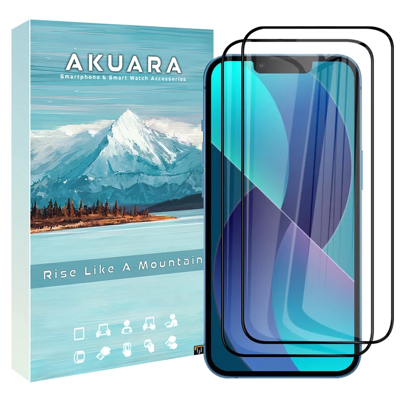 محافظ صفحه نمایش آکوآرا مدل Full AKU مناسب برای گوشی موبایل اپل iPhone 13 Pro Max مجموعه دو عددی
