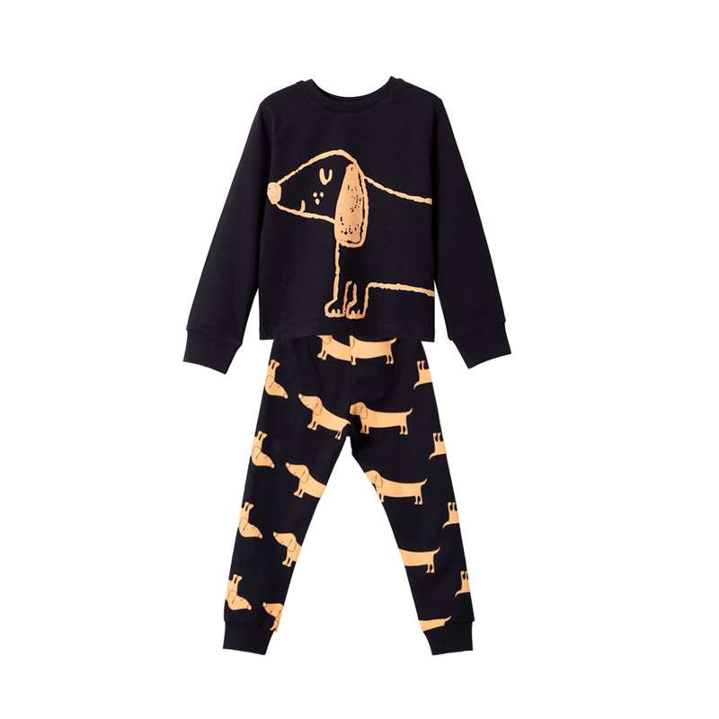 ست تی شرت و شلوار پسرانه جی بی جو مدل میکی سگ 70046 مشکی