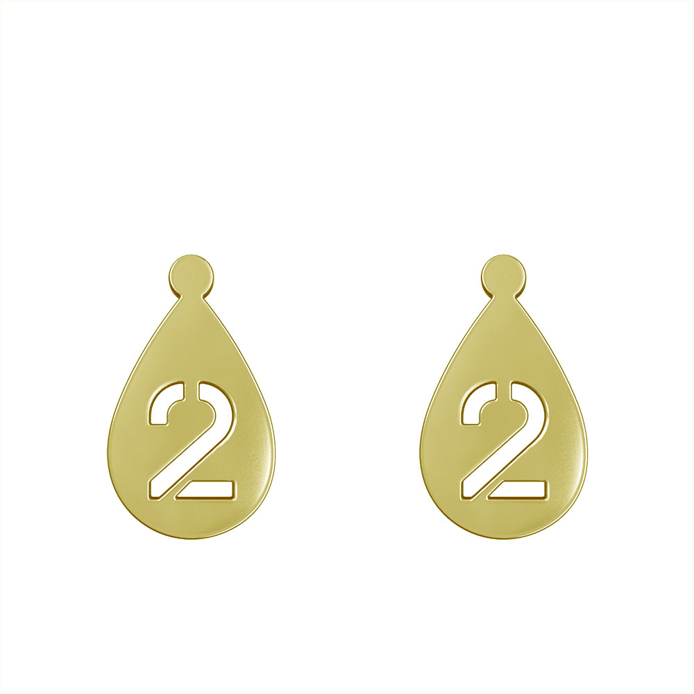 گوشواره طلا 18 عیار زنانه مدوپد مدل عدد 2 کد GA1-12864