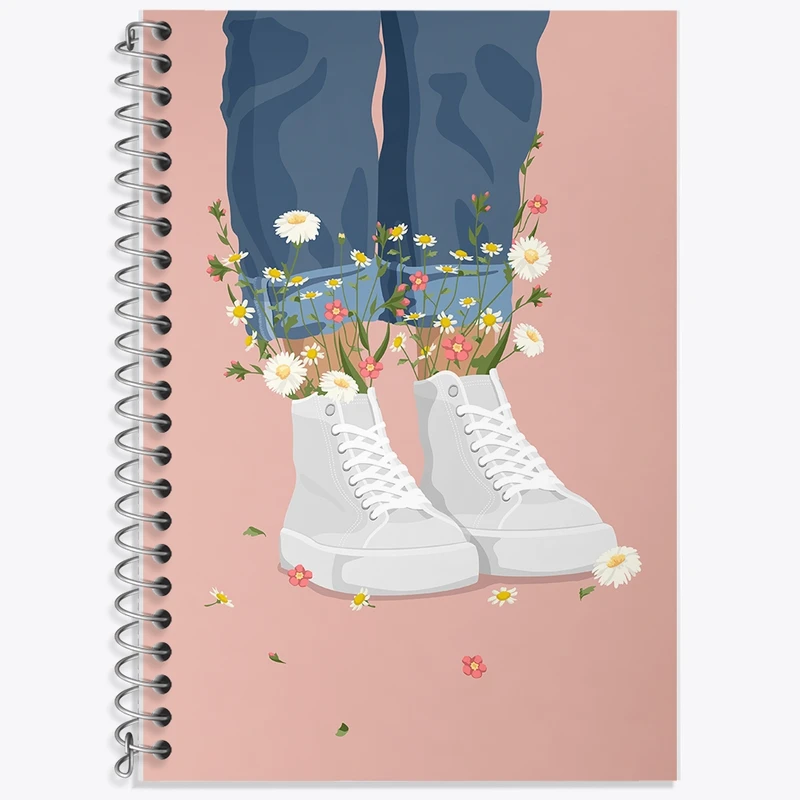 دفتر زبان 50 برگ خندالو مدل دو خط طرح دخترانه کد F2792