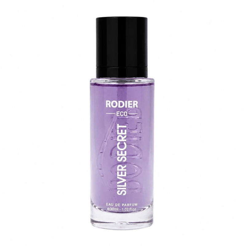 عطر جیبی مردانه رودیر مدل silver secret با رایحه شیرین و چوبی حجم 30 میلی لیتر