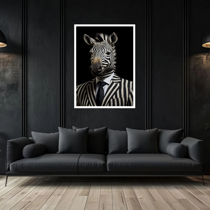 تابلو بکلیت طرح فانتزی تخیلی حیوانات گورخر و دکوری هنری و مدرن مدل W-bu5331