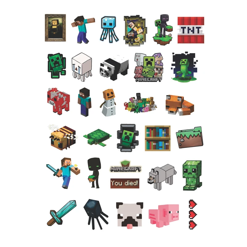 استیکر لپ تاپ کافه پرینت طرح ماینکرفت کد F013 بسته 32 عددی
