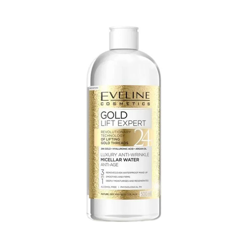 محلول پاک کننده آرایش صورت اولاین مدل Gold LIft Expert حجم 500 میلی لیتر