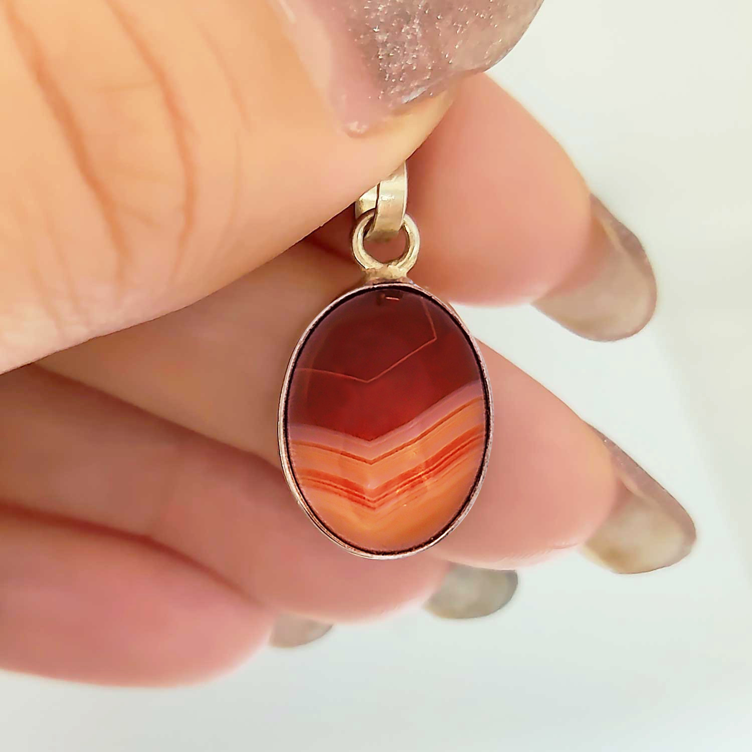 آویز گردنبند نقره زنانه مدل عقیق سلیمانی کد NG1465 آویز گردنبند نقره زنانه مدل عقیق سلیمانی کد NG1465