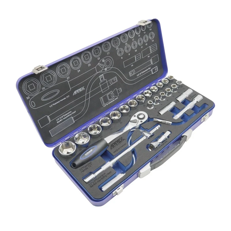 آچار بکس اپکس مدل SMT-1/2 INCH -socket tools set-27pcs-apx1527-TAIWAN مجموعه 27 عددی