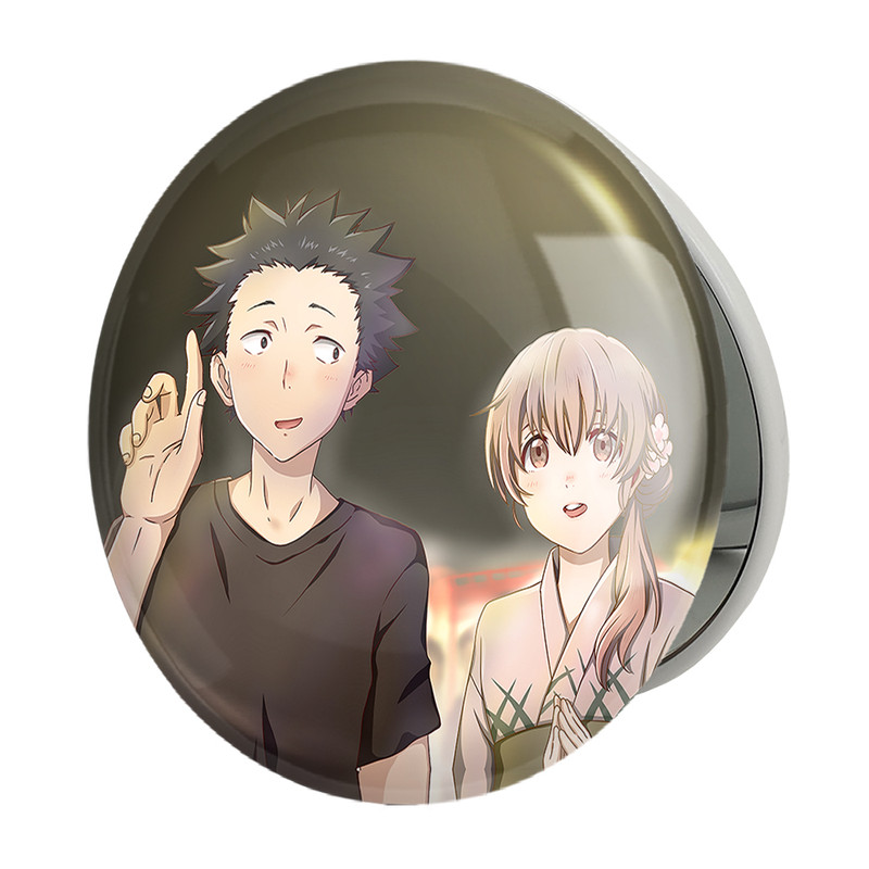 آینه جیبی خندالو طرح شوکو نیشیمیا و شویا ایشیدا انیمه سایلنت ویس A Silent Voice مدل تاشو کد 15824
