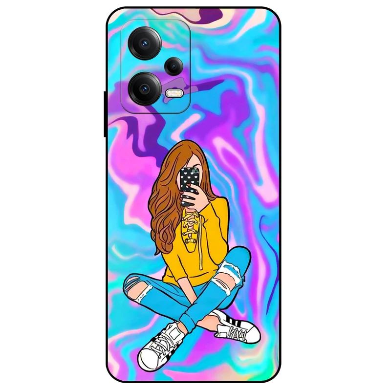 کاور مگافون طرح دخترانه مدل 7592 مناسب برای گوشی موبایل شیائومی Poco X5 5G